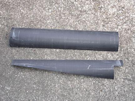 然后就是制造叶片了，这位达人用的是这种黑色的ABS管道